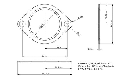 2.5" EXHAUST SYSTEM GASKET   - (11000326)