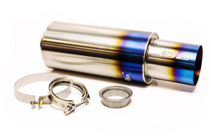 RS-TI UNIVERSAL ROUND MUFFLER 2.5"- 105MM TIP  - (11002525)