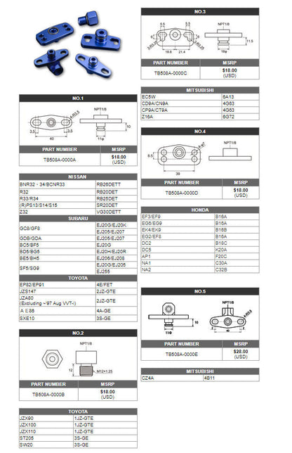 Tomei Fuel Pressure Regulator Adapter Part No.2 For ToyotaTomei USA