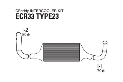 GReddy Type 23 Intercooler Kit - 1993-1998 NISSAN Skyline R33 RB25DET - 12020206