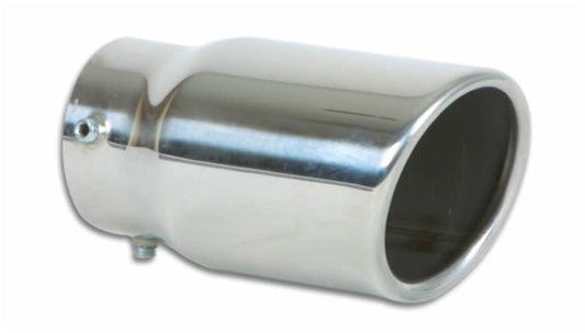 Vibrant 3in Round SS Bolt-On Exhaust Tip (Single Wall Angle - 1503