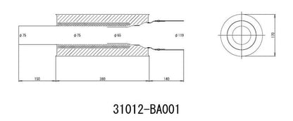 HKS Universal Carbon-Ti Cat-back Exhaust - 170mm Shell/75mm Diameter - 31012-BA001