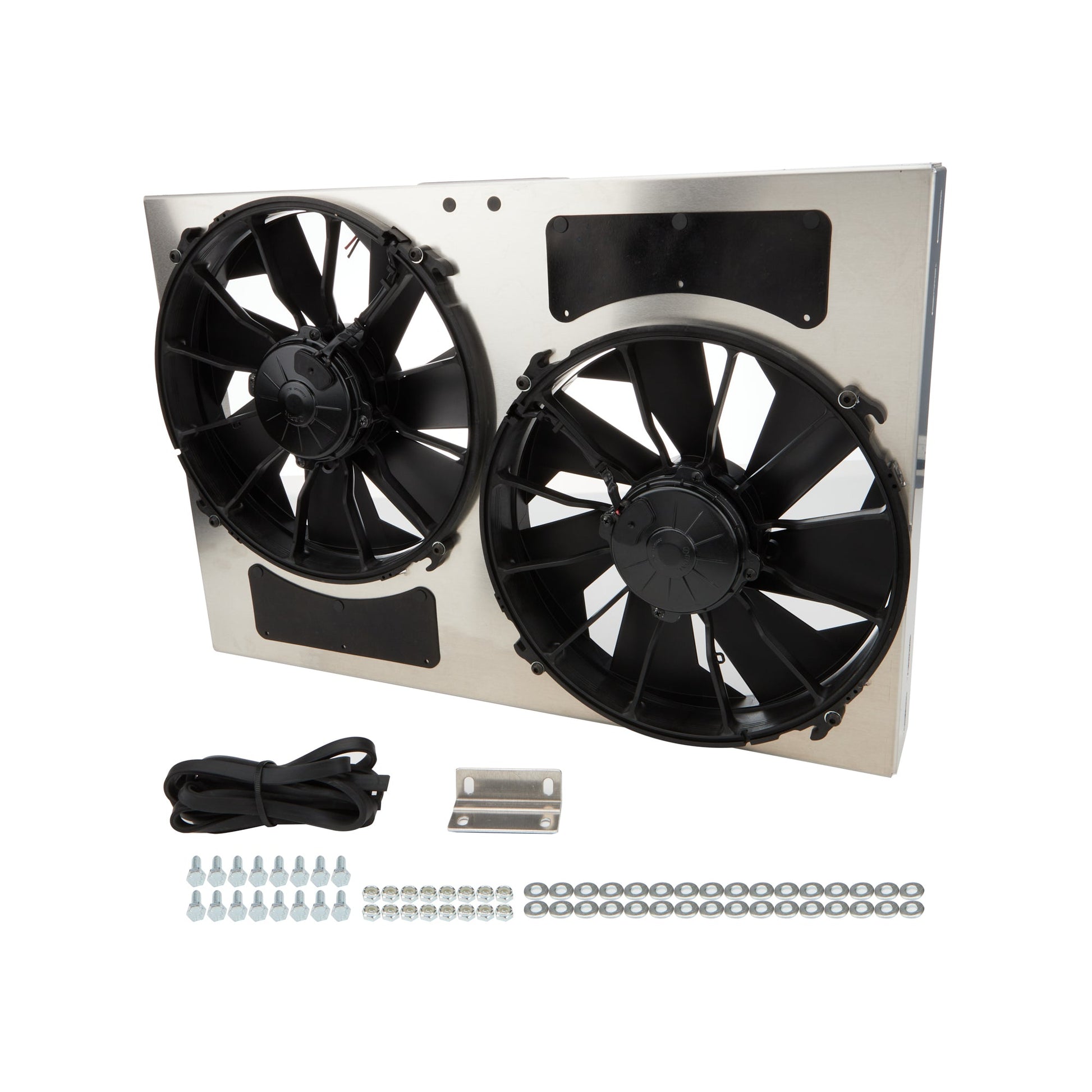 Derale High Output Dual 12" Electric RAD Fan/Aluminum Shroud Kit - 25-5/8"W x 17-1/8"H x 4"D