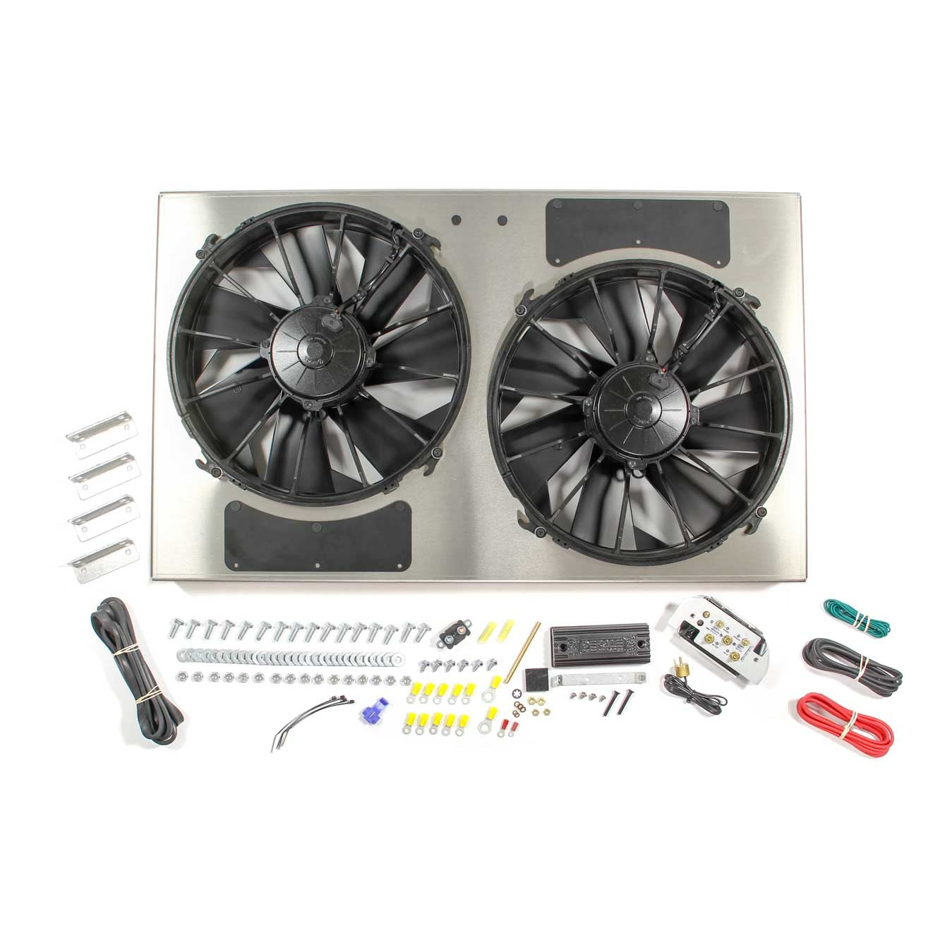 Derale High Output Dual 12" Fan/Shroud w/ PWM Controller - 28-1/4"W x 17"H x 4"D