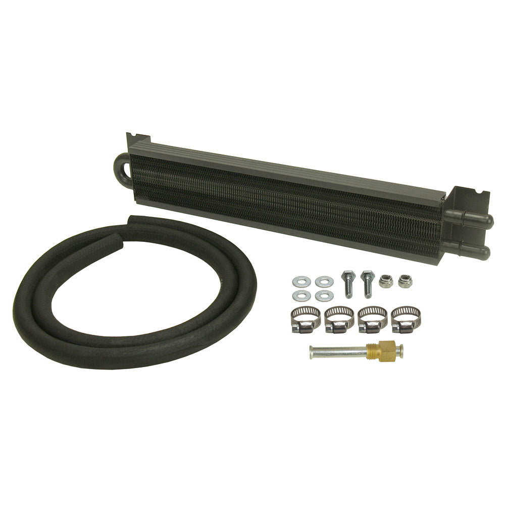 Derale Performance 16-3/4 x 1-3/4 x 2-1/2" Fluid Cooler Tube Type 11/32" Male Hose Barb Aluminum/Copper - Black Paint