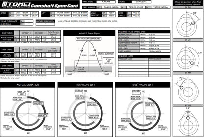 TOMEI  - 1990-1996 NISSAN 300ZX Z32 VG30DETT VALC Poncam Exhaust 258-8.50mm Lift Lash Type(TA301F-NS10A)