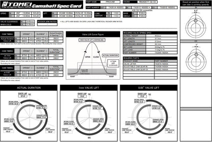 TOMEI VALC Camshaft Procam Exhaust 282-10.80mm Lift - 1989-1994 NISSAN BNR32 Skyline GT-R RB26DETT(TA301E-NS05G)