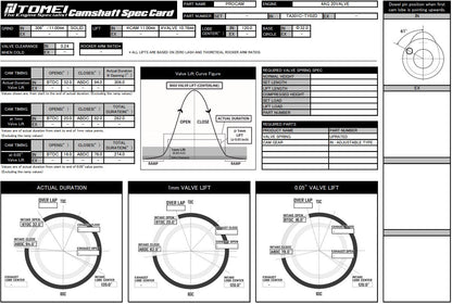 Tomei VALC Camshaft Procam Intake 306-11.00mm Lift For Toyota 4AG 20 Valve