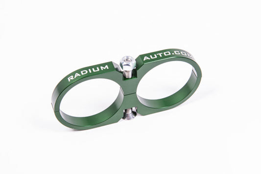 Radium Engineering  2-Piece Fuel Pump Clamp For Bosch 044 - Green W/ Logo