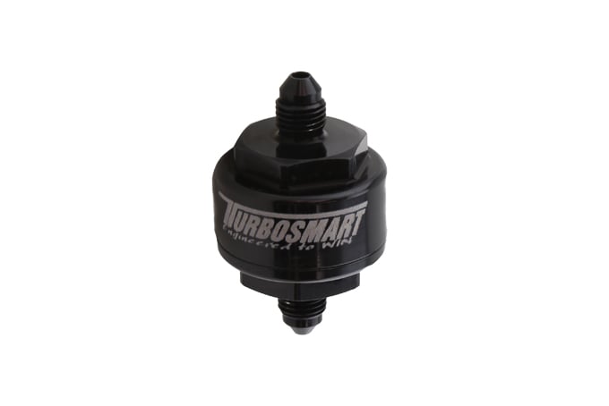 Turbosmart Billet Turbo Oil Feed Filter 44um -4AN Black Universal | TS-0804-1002