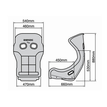 Bride - Xero MS Seat - Gradation / Super Aramid Carbon Shell [ HB2GSR ]