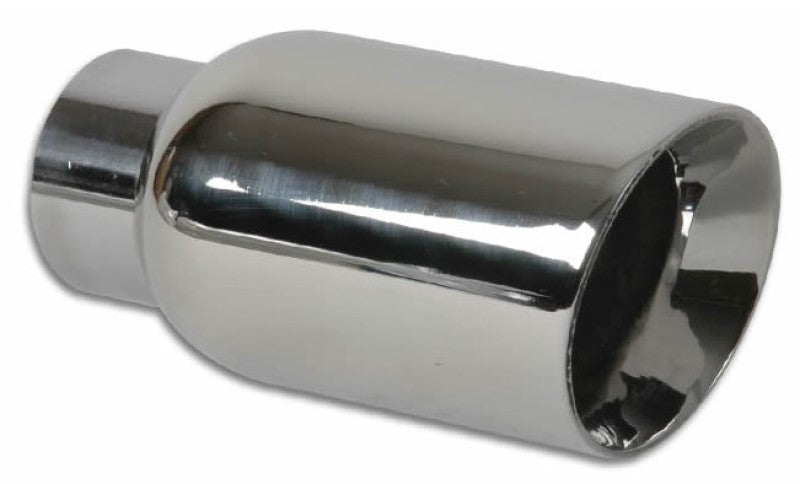 Vibrant 4in OD Round SS Exhaust Tip (Double Wall Angle - 1270