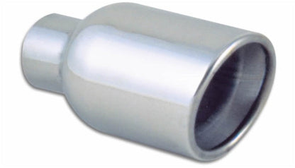 Vibrant 4in Round SS Exhaust Tip (Double Wall Resonated Angle - 1303