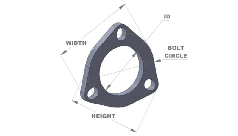 Vibrant 3-Bolt T304 SS Exhaust Flange (2.5in I.D.) - 1482S