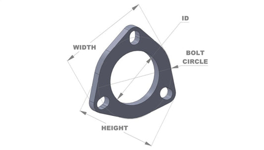 Vibrant 3-Bolt T304 SS Exhaust Flanges (2.5in I.D.) - 5 - 1482